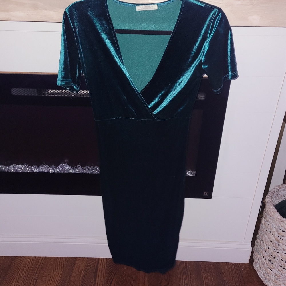 Zara crushed velvet dress
